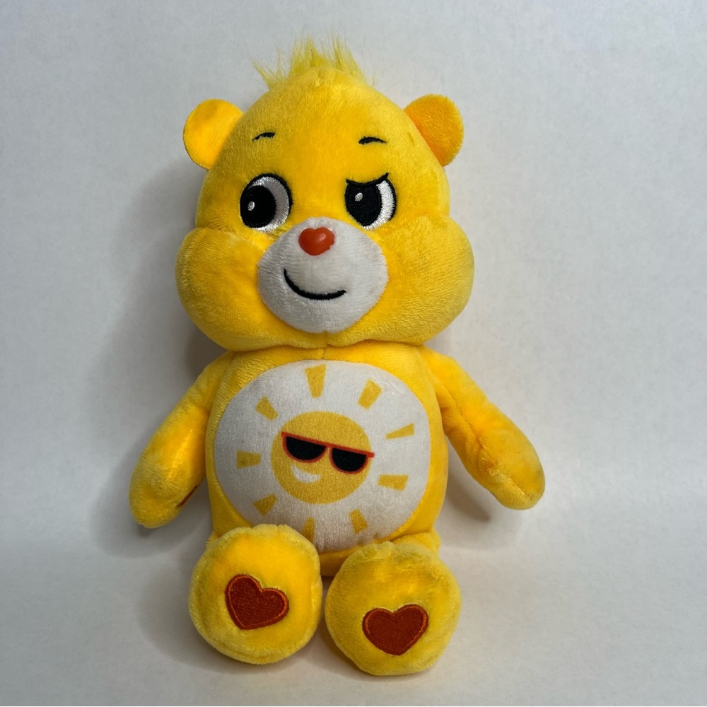 RARE 2020 Plush 10" Care Bears Unlock the Magic Yellow FUNSHINE Bear BASIC FUN